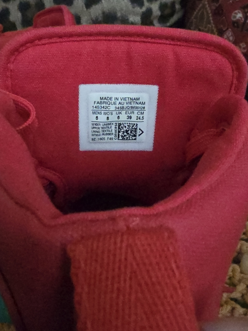 Converse All Star Rubber High Top Sneakers in Bright Red W8 M6 - Picture 3 of 6